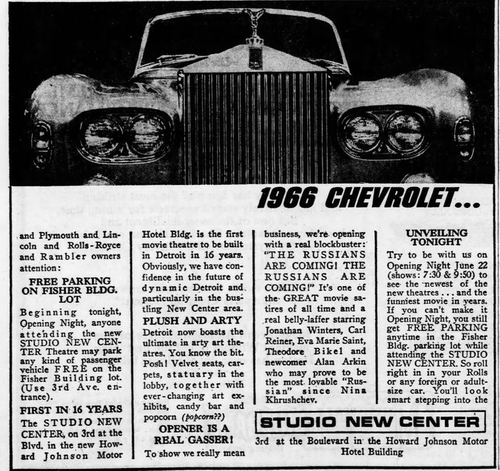 New Center Cinema - 1966 Article